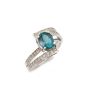 18 Karat White Gold 1.50 ct Blue Tourmaline & Diamond Ladies Ring