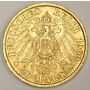 1909 A Germany Prussia 20 Mark Gold coin AU55