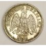 1890 ZsZ Mexico 10 Centavos silver coin EF45