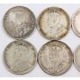 1913 1916 1918 1919 1920 1929 1934 & 1936 Canada 50 Cents 8-coins 