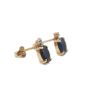 14 Karat Yellow Gold Blue Sapphire and Diamond Earrings