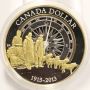 2013 CANADA $1 Silver Dollar - celebrates the arctic expedition Gold Plated