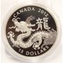 2012 Canada $15 Lunar Year Of The Dragon Silver Proof