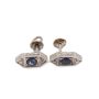 Art Deco Sapphire Diamond Platinum Earrings 