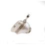 18 Karat White Gold Mouse shaped Pearl Pendant with Diamond Collar