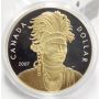 2x 2007 Canada $1 Silver Dollars Gold Guilded and Silver Coins 