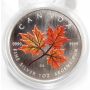 4x 2001, 2002, 2003 & 2004 1 oz. Canada Silver Coloured Maple Coins 