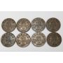 8x Canada Key Date Cents 1922 1923 1924 1925 1926 1927 1930 1931 8-coins VF