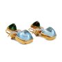 CAVELTI 18K Gold Earrings Diamonds Tourmaline Aquamarine 