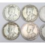 1910 11 12 13 16 17 18 19 20 & 1931 Camada 50 Cents silver 10-coins G/VG