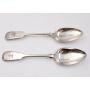 2x John Stone c1847 Exeter .925 silver spoons 8.75 inches 130 grams