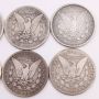 Morgan silver dollars 1880o-83-84o-85-87-89o-91o-96-1900o-01o 10-coins circs