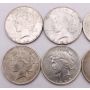 10x Peace silver dollars 5x1922 1924 1925 1926d 2x1926s 10-coins see images