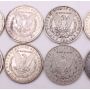 10x Morgan silver dollars 1881-1900 10-different coins 