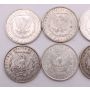 10x Morgan silver dollars 1880-1900 10-different coins 