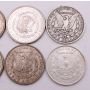 10x Morgan silver dollars 1883-1900 10-different coins 