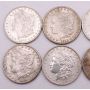 10x Morgan silver dollars 1882-1902 10-different coins 