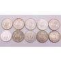 10x Morgan silver dollars 1881-1921 10-different coins 