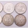 10x Morgan silver dollars 1881-1921 10-different coins 