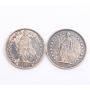 Switzerland 1/2 Franc silver coins 1909 and 1920 2-coins VF+