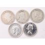 1901 1910 1936 1950 1964 Canada 10 cents 5-coins Victoria to Elizabeth II