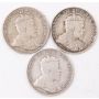 3x 1903H Canada 10 cents all 3-coins in nice VG condition
