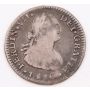1816 Chile 1 Real silver coin Santiago-FJ KM-65 circulated edge bumps