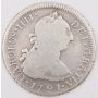 1791 Chile 2 Reales silver coin DA Santiago KM#49 circulated
