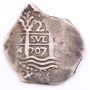 1707 Peru 2 Reales silver cob H LIMA KM#32 5.81 grams VF+