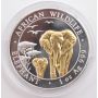 2015 African Elephant at Sunset 24K Gold Gilded 1oz .999 Silver Somalia Coin