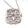 Gabriel & Co Sterling Silver Floral Design Pendant with White Sapphires