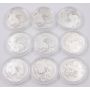 9x Canada 10 Dollars 2012 1/2 Ounce 99.99% Fine Silver Year of the Dragon