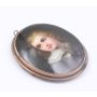 c1800 miniature porcelain painting 10K gold bezel on brass frame