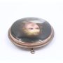 c1800 miniature porcelain painting 10K gold bezel on brass frame