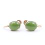 14K Gold screw back earrings with cabachon cut Jade .5 inch  