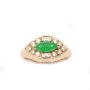 Burmese Jade and Diamond 14K yellow gold ring 