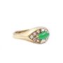 Burmese Jade and Diamond 14K yellow gold ring 