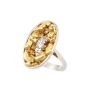 Gold Nuggets Diamonds 10K white gold ring  