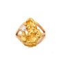 Placer Gold Nugget 0.25ct Diamond 14K yellow gold ring