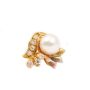 Diamonds & pearls stud style earrings 14K yg 