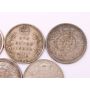 British India 1862 1906 1917 1918 1941 One Rupee silver coins 5-coins