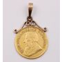 1896 South Africa 1/2 pond gold coin watch fob or pendant