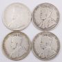 4x Canada 50 cents 1911 1912 1913 and 1914  AG-G+  