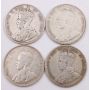 4x Canada key date 50 cents 1911 1931 1934 and 1936 4-coins 