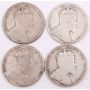 4x 1906 1908 1909 and 1910 Canada 50 cents 4-coins 