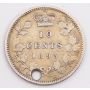 1893 Canada 10 cents Flat top obverse-6  a/EF details hole