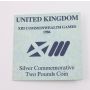 1986 Scotland XIII Commonwealth Games Two Pound Proof silver coin box & COA