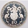 1974 Turks and Caicos Islands 20 Crowns silver coin 