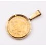 1982 1/10 oz South Africa Krugerrand Gold Coin In 14k Bezel Pendant 