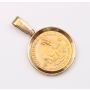 1982 1/10 oz South Africa Krugerrand Gold Coin In 14k Bezel Pendant 